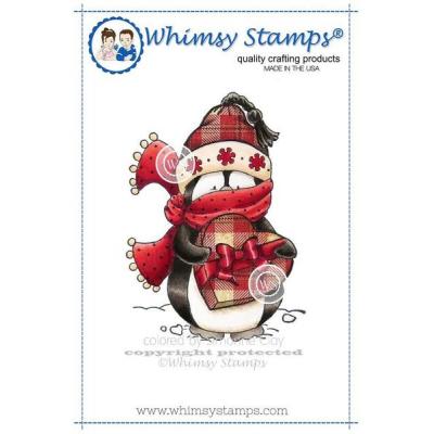 Whimsy Stamps Crissy Armstrong Rubber Cling Stamp - Penguin Chocolate Surprise